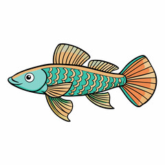 vector illustration of a guppy fish
