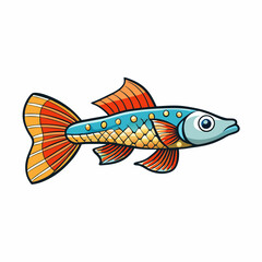 vector illustration of a guppy fish