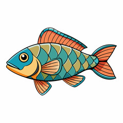 vector illustration of cichlid fish