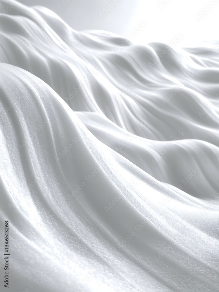 Poster abstract monochromatic rippled surface with soft shadows and reflections