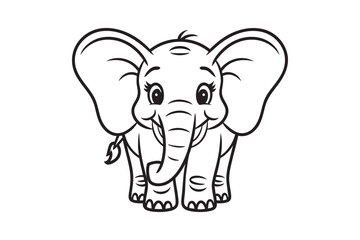 Obraz premium elephant cartoon coloring page
