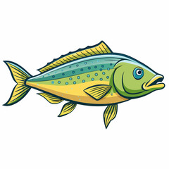 vector illustration of a mahi fish