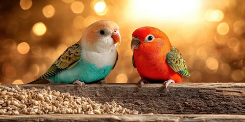 Obraz premium Love Birds Banner