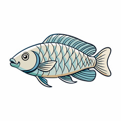 vector illustration of a pearl gourami fish