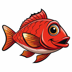 snapper fish on a white background