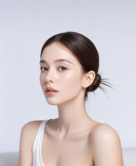 girl portrait, beauty salon modeling.