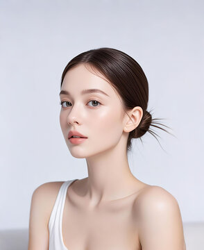 girl portrait, beauty salon modeling.