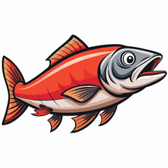 salmon fish on a white background