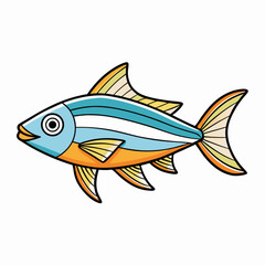 tetra fish on a white background