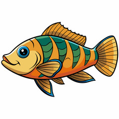 vector illustration of african cichlid fish
