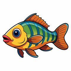 vector illustration of african cichlid fish