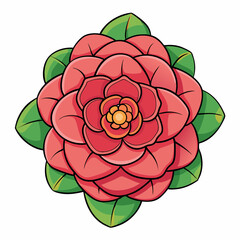 vector illustration of camellia flower