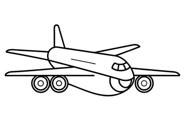 airplane line art silhouette vector illustration