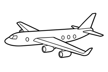 airplane line art silhouette vector illustration