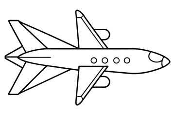 airplane line art silhouette vector illustration