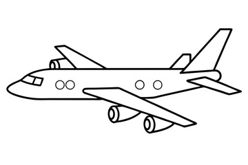 airplane line art silhouette vector illustration