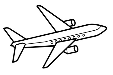 airplane line art silhouette vector illustration