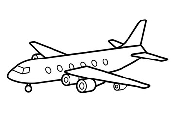 airplane line art silhouette vector illustration