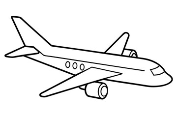 airplane line art silhouette vector illustration