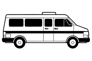 ambulance line art silhouette vector illustration