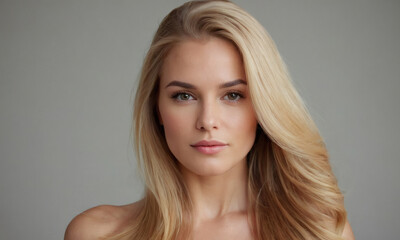 Stunning Young Lady with Healthy Skin – Close-Up Beauty Portrait