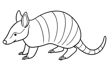 armadillo line art silhouette vector illustration