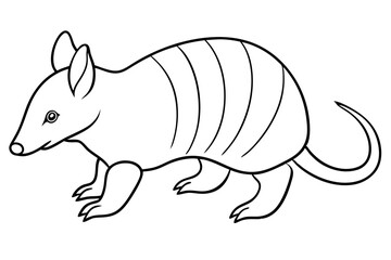 armadillo line art silhouette vector illustration