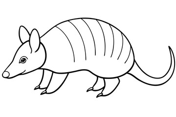 armadillo line art silhouette vector illustration