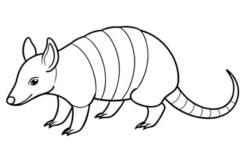 armadillo line art silhouette vector illustration