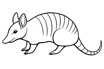armadillo line art silhouette vector illustration
