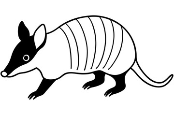 armadillo line art silhouette vector illustration