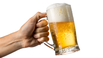 hand holding a glass of beer
