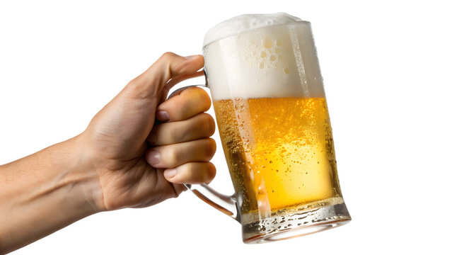 hand holding a glass of beer