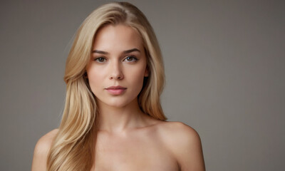 Confident Young Woman Looking at Camera – Fresh & Glowing Complexion