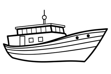 boat line art silhouette vector illustration