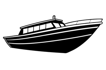 boat line art silhouette vector illustration