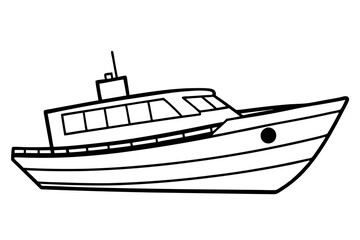 boat line art silhouette vector illustration