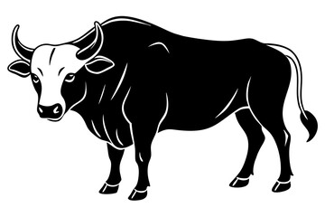 buffalo line art silhouette vector illustration