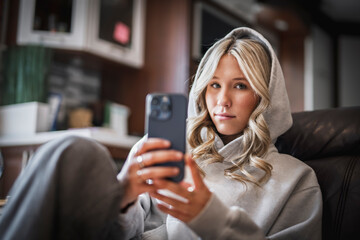 sad and stress teen at home look like depress