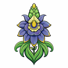 vector illustration of a monkshood flower