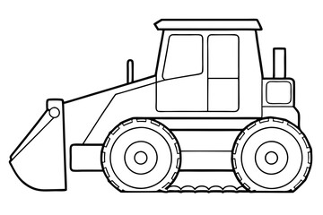 bulldozer line art silhouette vector illustration