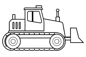 Naklejka premium bulldozer line art silhouette vector illustration