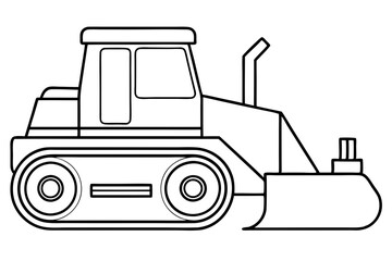 Naklejka premium bulldozer line art silhouette vector illustration