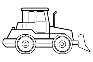 bulldozer line art silhouette vector illustration