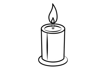 candle line art silhouette vector illustration