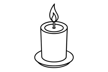 candle line art silhouette vector illustration