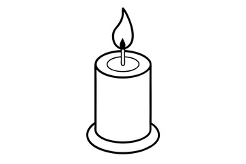 candle line art silhouette vector illustration
