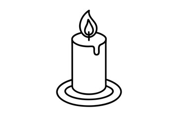 candle line art silhouette vector illustration