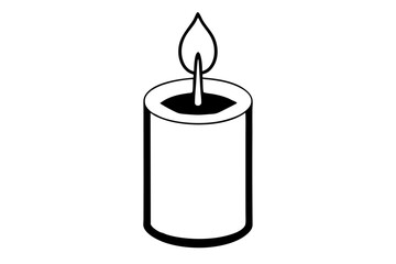candle line art silhouette vector illustration