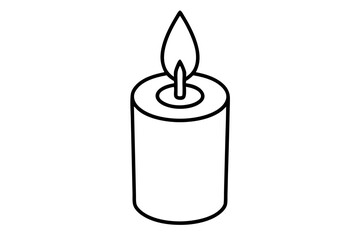 candle line art silhouette vector illustration
